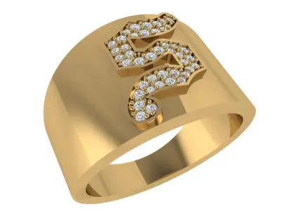 S Letter Diamond Ring 3758 3D print model