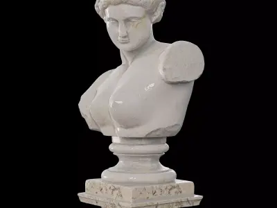 Ancient Roman Statue - Broken Marble Bust 3D Model 3D model