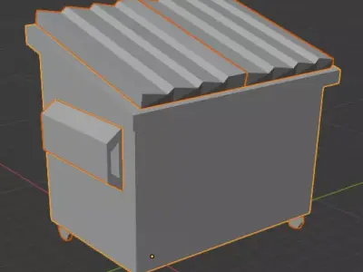 dumpster trash can on wheels Free low-poly 3D model