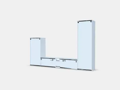 BESTA TV storage combination-glass doors 3 3D model