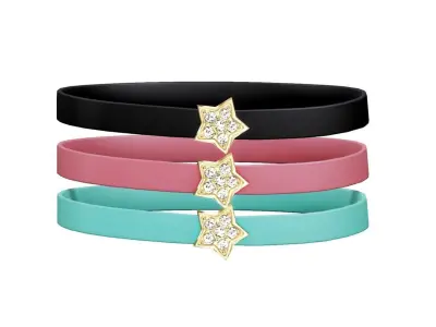 Choker with Pendants Low-poly 3D model