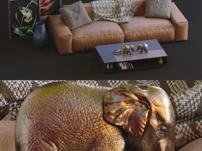 Jesse Leather Sofa Daniel 3D model
