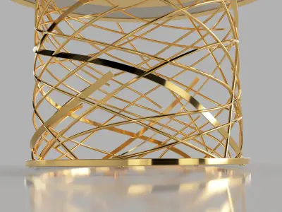 Round table marble and metal 3D model