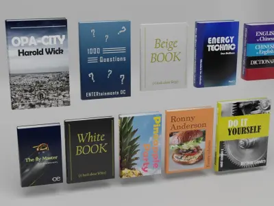 Books original set of 10 Low-poly 3D model