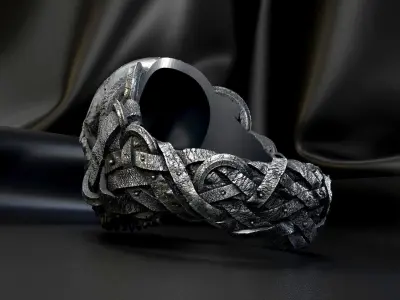 Jewelry Vikings Ring Skull 2024 -T1 3D print model