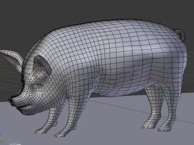 pig lowpoly Low-poly 3D model