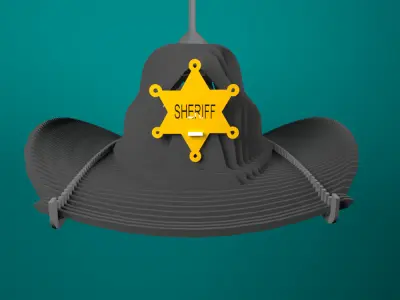 cowboy wood lamp 3mm 3D print model