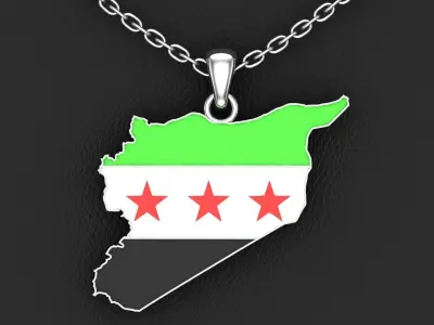 Syria flag pendant 3D print model