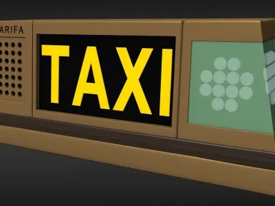 Taxi Sign Light 3D model