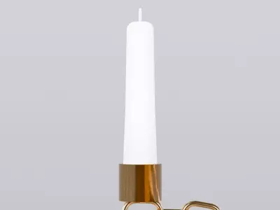 Alphabet D Chain Bronze Candleholder 3D Model True 4K PBR Render Low-poly 3D model