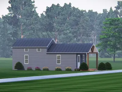 Modern Tiny House Exterior with Minimalist Design  3D model