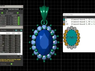 Ruby Rose Gold Diamond Pendant 3D Print Model 3D print model get