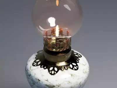 Indochina Vintage Oil Lamp 3D model