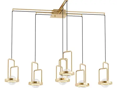 dighton-ch modern pendant light in brass and glass 3D model