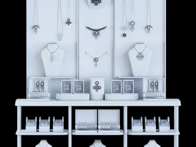jewelry store showcase 01 Low-poly 3D model