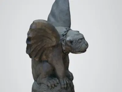 Gargoyle Cement Sculpture Free 3D model