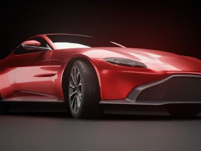 Aston Martin Vantage Low-poly 3D model