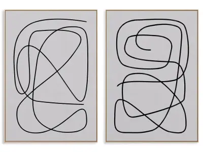 Abstract Painting Frame set 3D model 75