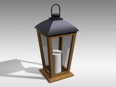 Wood Lantern 05 Low-poly 3D model
