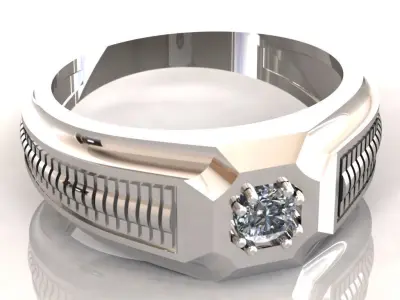 man diamond ring 3D print model