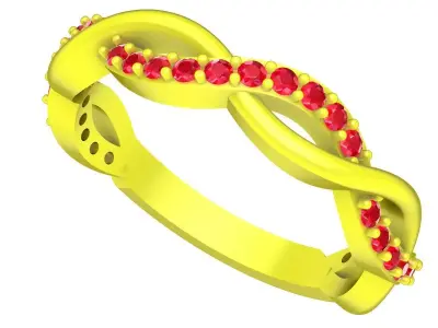 Luxury Infinity Twist Pave Ring 5174 3D print model