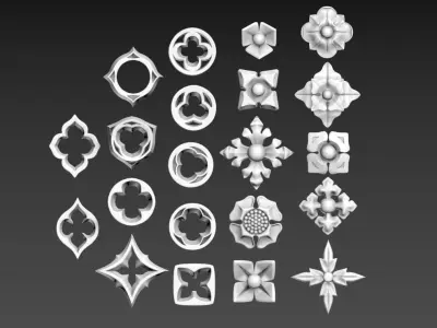 Victorian Gothic Flower Designs 3D print model