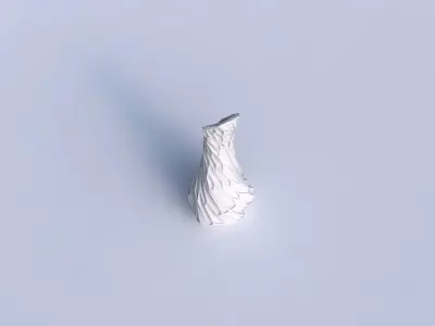 Vase twisted top bent hexagon 2 with organic dents 3D print model