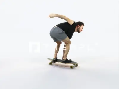 Flow 03C Riding a Skateboard Sports Man Low-poly 3D model