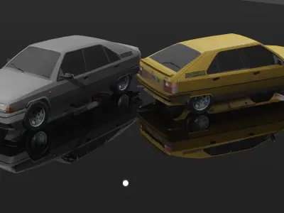 Citroen BX and GT version Low-poly 3D model
