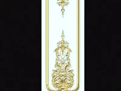 Central decor ornament for furniture 3D model