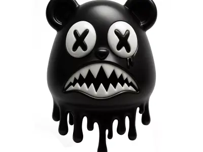 Drip Painting Melt Bear toy 3D print model