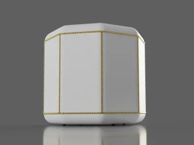 Pouff  octagonal with head nails 3D model