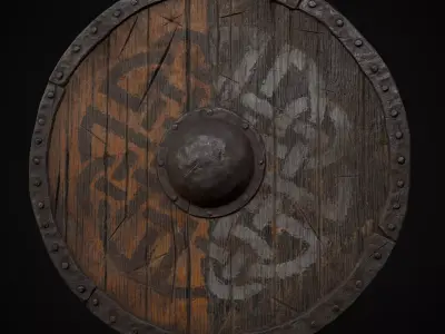 Viking War Shield YB Low-poly 3D model