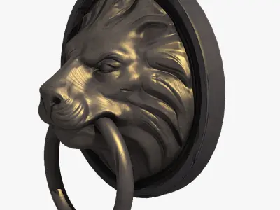 Lion Head Door Knocker Low-poly 3D model