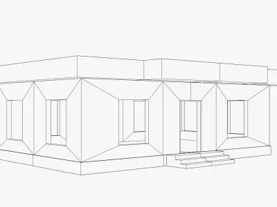 Unfinished Concrete House Structure - Incomplete Building  Low-poly 3D model