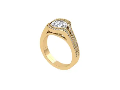 Solitaire Engagement Ring 3D print model 10