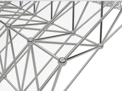 Wave roof 3D structure 3D model