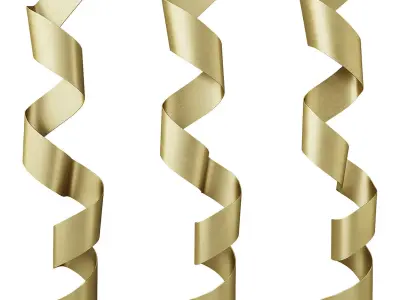 Abstract Metal Ribbon Wall Sculpture 3D model