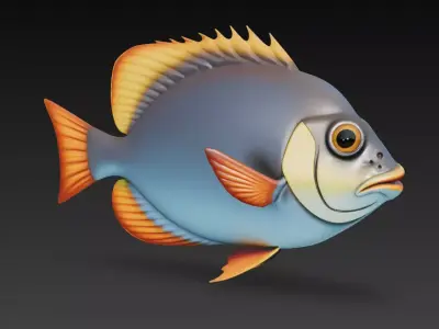 Fish Realistic 3D Model - Low Poly Realistic Game Ready Low-poly 3D model