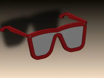Goggles gold sunglasses Free 3D model