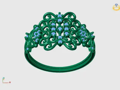 Womens Diamond Signet Ring Women Rings 3dmodels 3D print model 3D print model 18