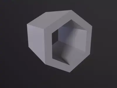 Hexagon Hollowed 3D Model Low-poly 3D model