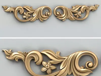 Carved decor horizontal 029 3D model