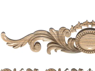 Cartouche-031 shabby chic corner bracket 3D model
