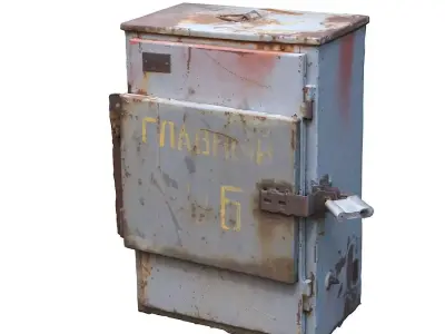 Electrical box grey scan 42 Low-poly 3D model