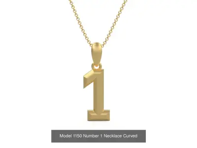 Number Necklace Curved Baloon 3D Model Pack