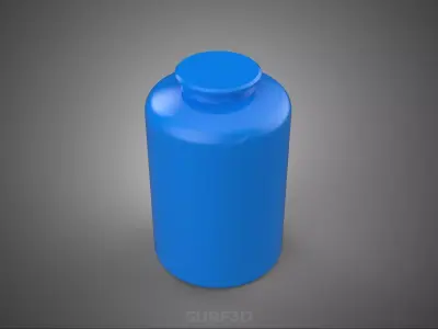 STANDARD EMPTY BLUE WATER FLUID LIQUID STORAGE CONTAINER TANK 3D model