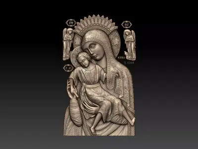 Kykkos icon of Mother of God All-Merciful 3D model