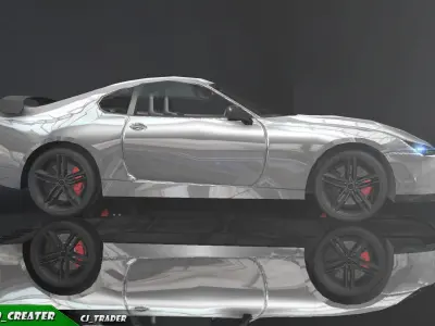 lowpoly Mobile Ready Racing Super Car 3D Model Low-poly 3D model