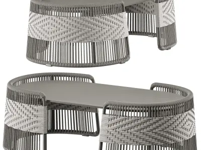 sette garden raven middle coffee table 3D model